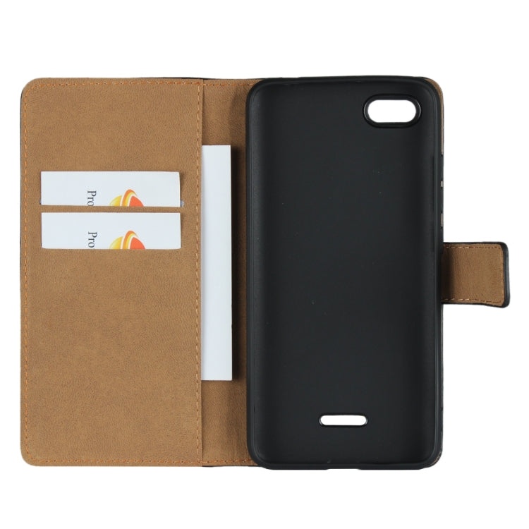 Leather Horizontal Flip Holster for Xiaomi Redmi 6A , with Magnetic Clasp and Bracket and Card Slot and Wallet(Black)