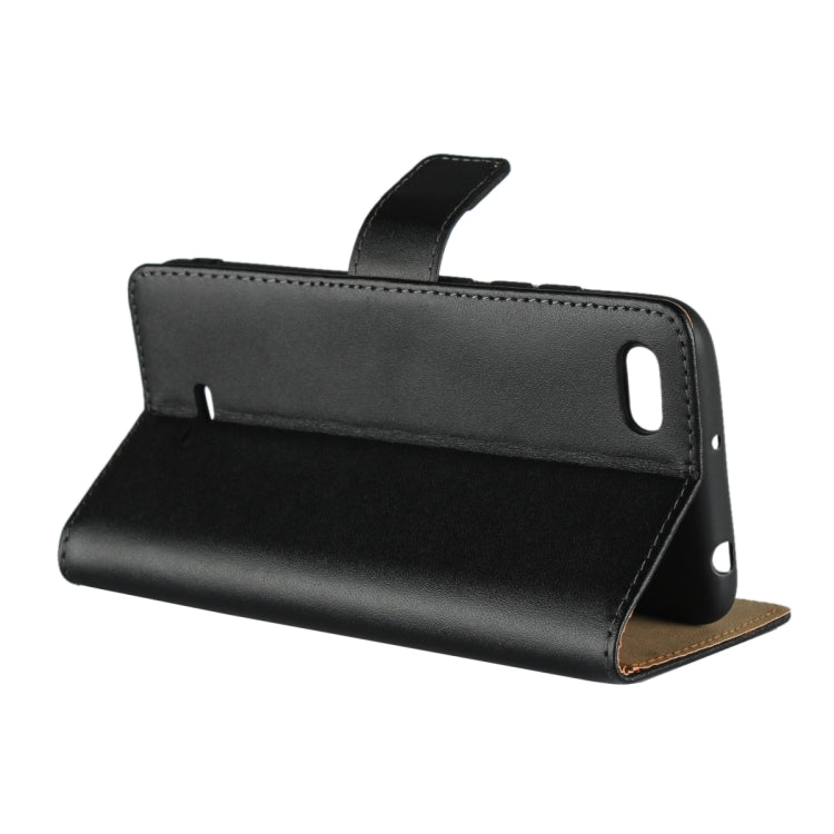 Leather Horizontal Flip Holster for Xiaomi Redmi 6A , with Magnetic Clasp and Bracket and Card Slot and Wallet(Black)
