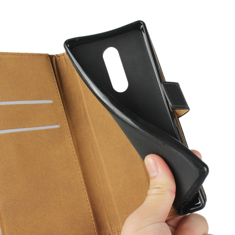 Leather Horizontal Flip Holster for Sony XZ4 ,with Magnetic Clasp and Bracket and Card Slot and Wallet(Black)