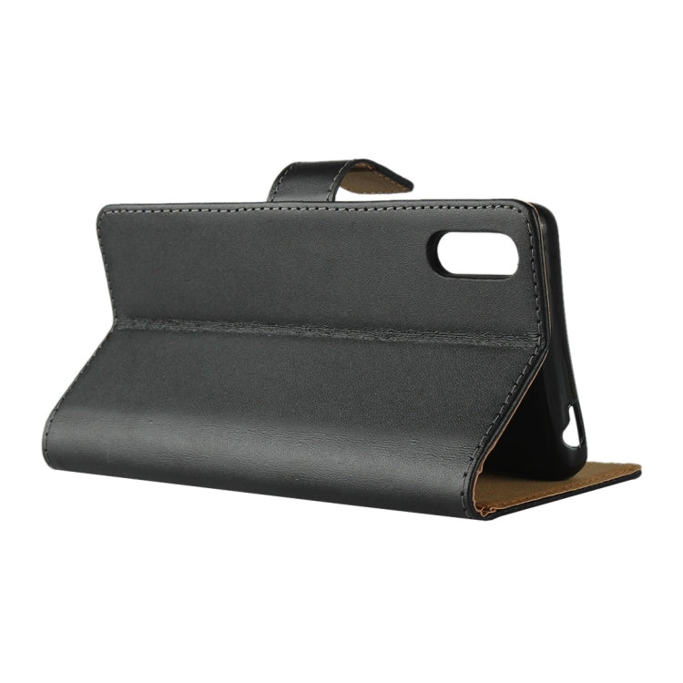 Leather Horizontal Flip Holster for Sony L3 , with Magnetic Clasp and Bracket and Card Slot and Wallet(Black)