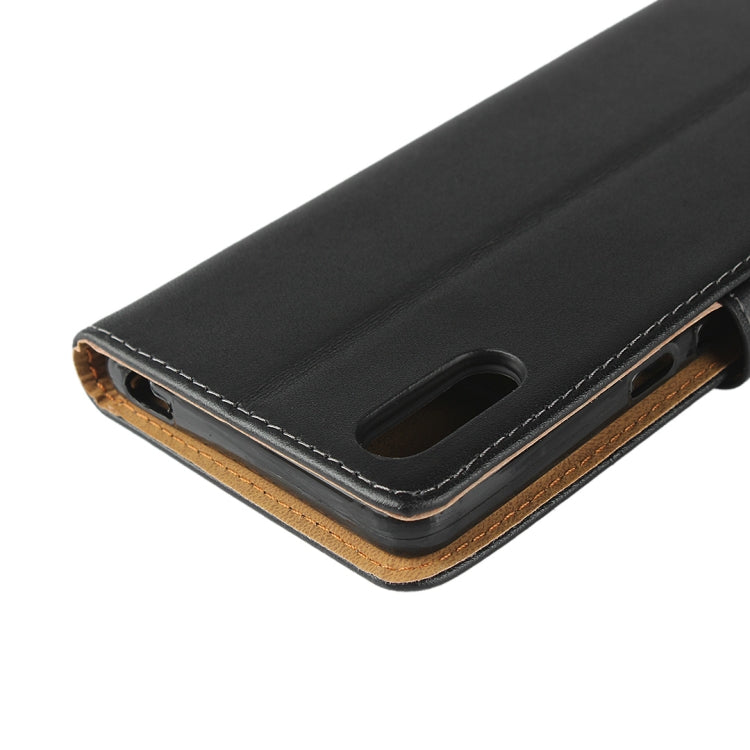 Leather Horizontal Flip Holster for Sony L3 , with Magnetic Clasp and Bracket and Card Slot and Wallet(Black)