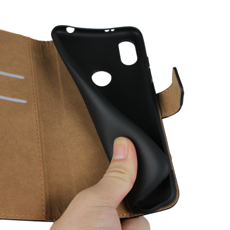 Leather Horizontal Flip Holster for Xiaomi Redmi S2 with Magnetic Clasp and Bracket and Card Slot and Wallet(Black)
