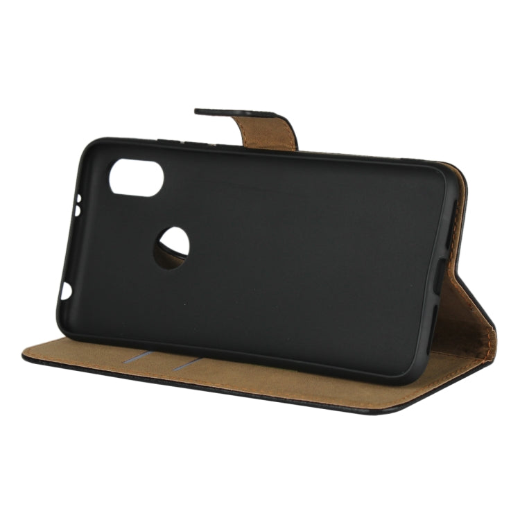 Leather Horizontal Flip Holster for Xiaomi Redmi S2 with Magnetic Clasp and Bracket and Card Slot and Wallet(Black)