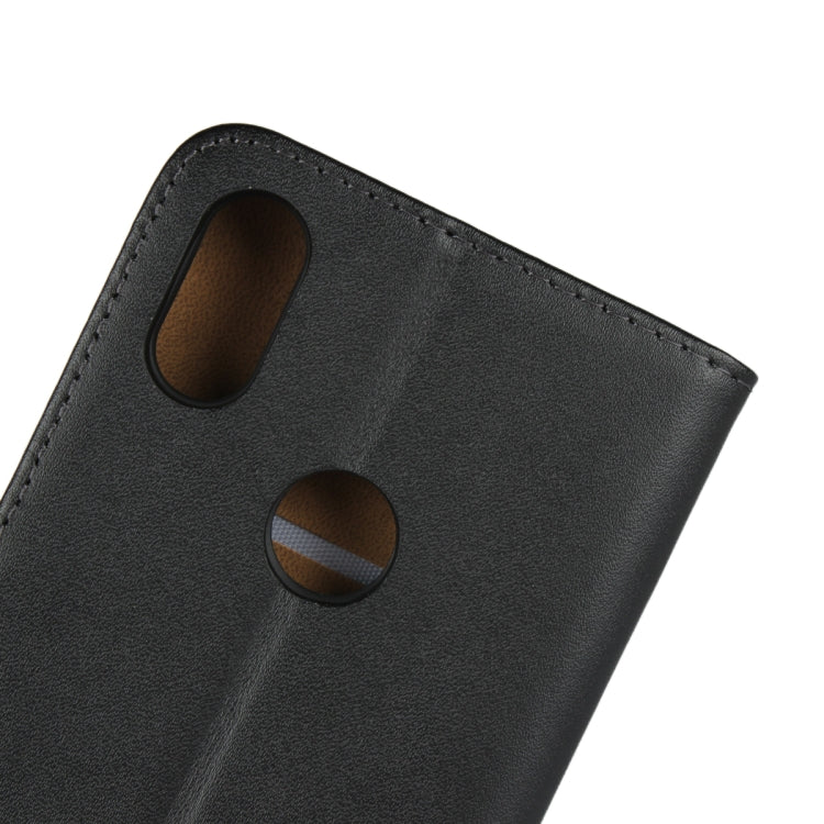 Leather Horizontal Flip Holster for Xiaomi Redmi S2 with Magnetic Clasp and Bracket and Card Slot and Wallet(Black)