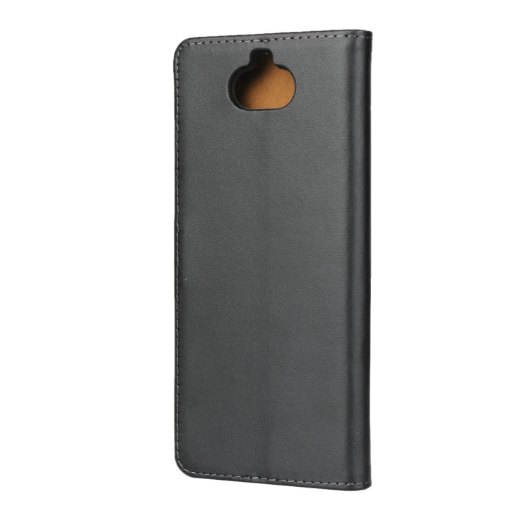 Leather Horizontal Flip Holster for Sony 10 Plus , with Magnetic Clasp and Bracket and Card Slot and Wallet(Black)