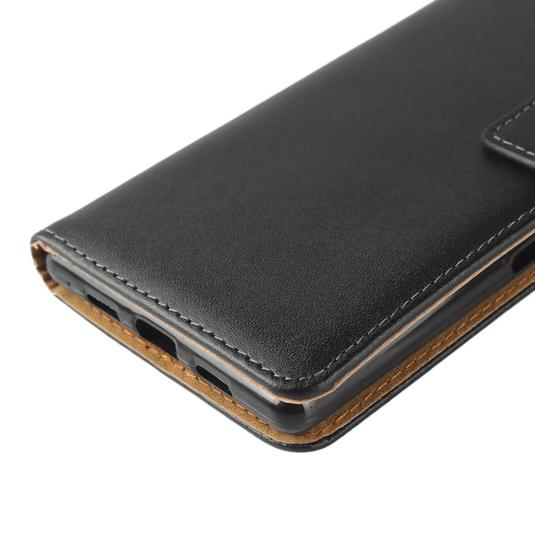 Leather Horizontal Flip Holster for Sony 10 Plus , with Magnetic Clasp and Bracket and Card Slot and Wallet(Black)