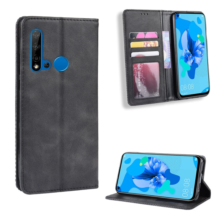 Magnetic Buckle Retro Crazy Horse Texture Horizontal Flip Leather Case for Huawei P20 lite (2019) / Nova 5i, with Holder & Card Slots & Photo Frame