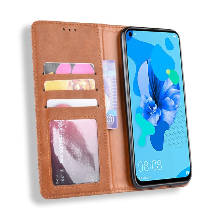 Magnetic Buckle Retro Crazy Horse Texture Horizontal Flip Leather Case for Huawei P20 lite (2019) / Nova 5i, with Holder & Card Slots & Photo Frame