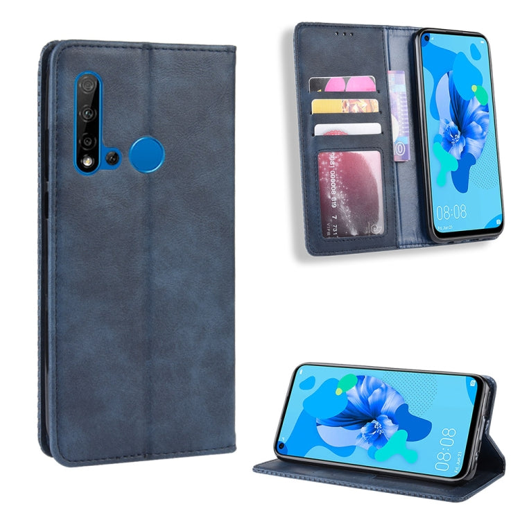 Magnetic Buckle Retro Crazy Horse Texture Horizontal Flip Leather Case for Huawei P20 lite (2019) / Nova 5i, with Holder & Card Slots & Photo Frame