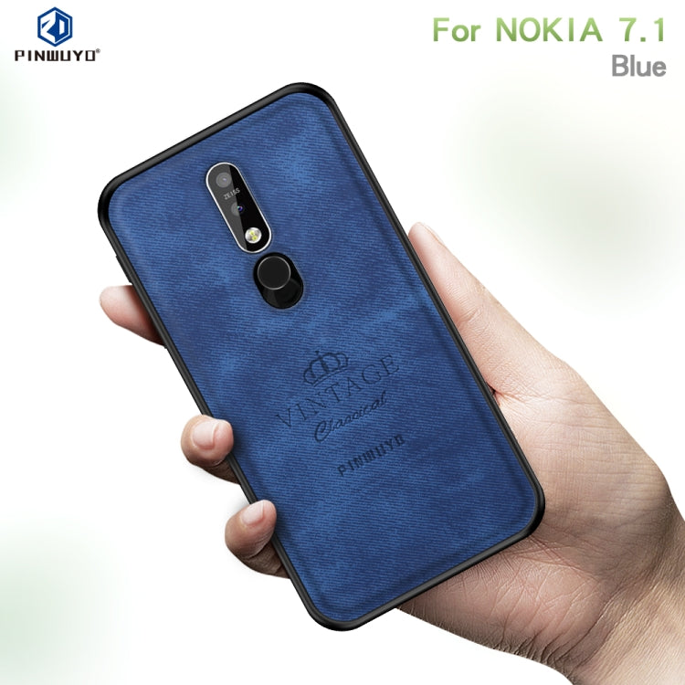 PINWUYO Shockproof Waterproof Full Coverage PC + TPU + Skin Protective Case for Nokia 7.1 (2018)