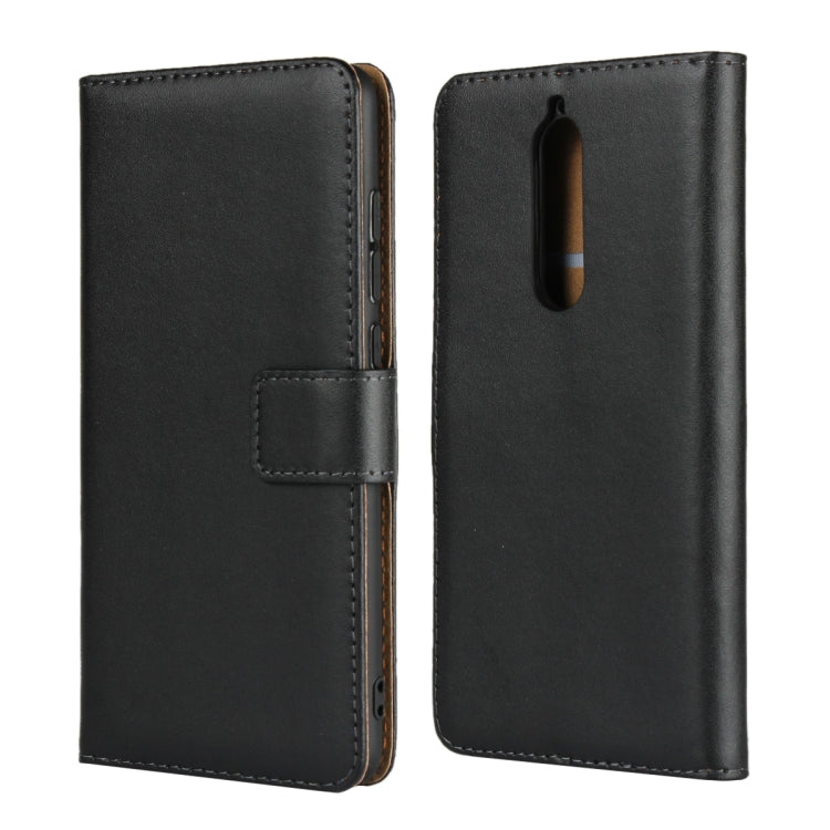 Leather Horizontal Flip Holster for Nokia 5.1 , with Magnetic Clasp and Bracket and Card Slot and Wallet(Black)