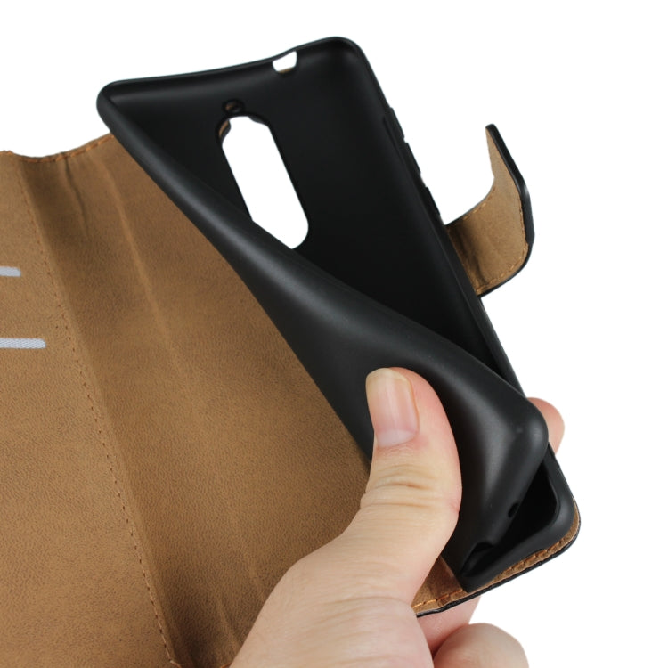 Leather Horizontal Flip Holster for Nokia 5.1 , with Magnetic Clasp and Bracket and Card Slot and Wallet(Black)