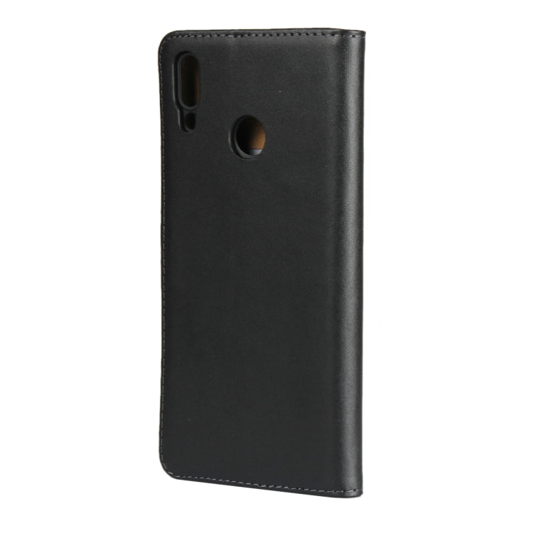 Leather Horizontal Flip Holster for Huawei Y9 2019/Enjoy 9 Plus with Magnetic Clasp and Bracket and Card Slot and Wallet(Black)