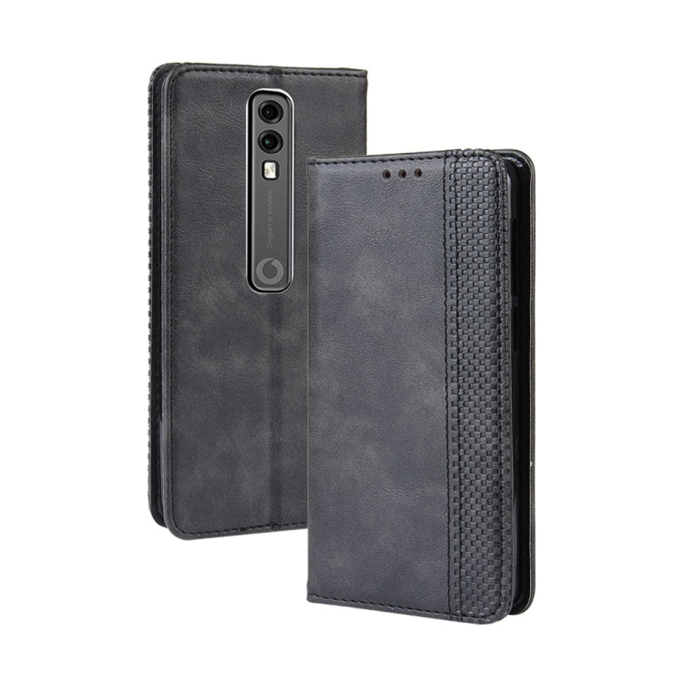 Magnetic Buckle Retro Crazy Horse Texture Horizontal Flip Leather Case for Vodafone Smart V10 (VFD730) , with Holder & Card Slots & Photo Frame