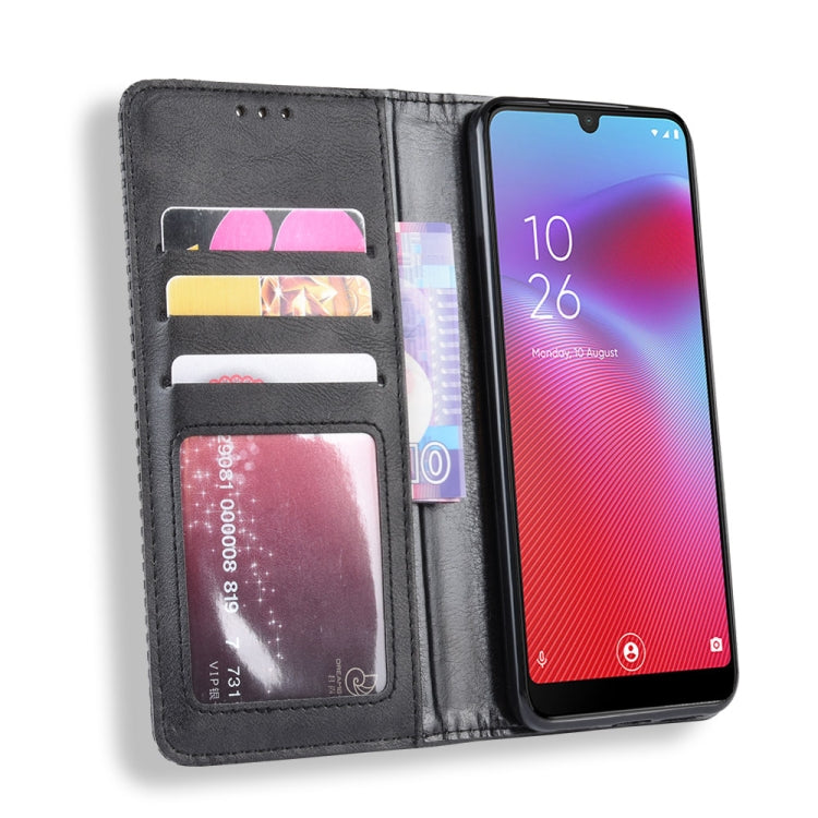 Magnetic Buckle Retro Crazy Horse Texture Horizontal Flip Leather Case for Vodafone Smart V10 (VFD730) , with Holder & Card Slots & Photo Frame