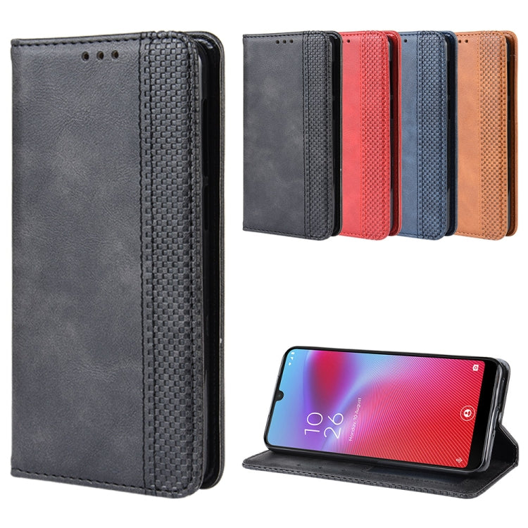 Magnetic Buckle Retro Crazy Horse Texture Horizontal Flip Leather Case for Vodafone Smart V10 (VFD730) , with Holder & Card Slots & Photo Frame