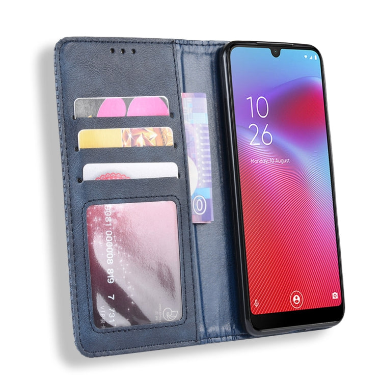 Magnetic Buckle Retro Crazy Horse Texture Horizontal Flip Leather Case for Vodafone Smart V10 (VFD730) , with Holder & Card Slots & Photo Frame