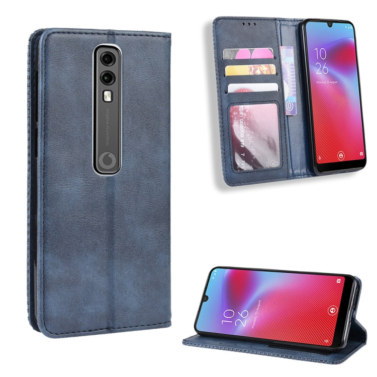 Magnetic Buckle Retro Crazy Horse Texture Horizontal Flip Leather Case for Vodafone Smart V10 (VFD730) , with Holder & Card Slots & Photo Frame