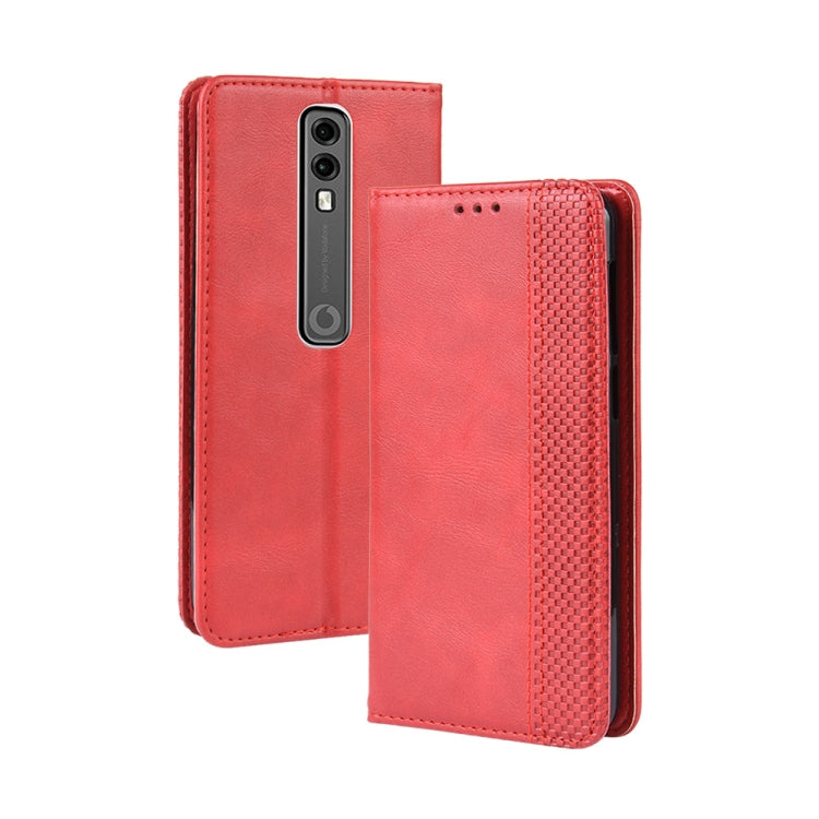 Magnetic Buckle Retro Crazy Horse Texture Horizontal Flip Leather Case for Vodafone Smart V10 (VFD730) , with Holder & Card Slots & Photo Frame