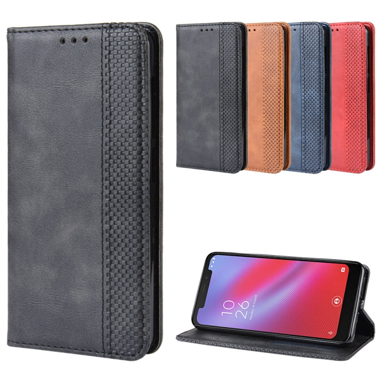 Magnetic Buckle Retro Crazy Horse Texture Horizontal Flip Leather Case for Vodafone Smart N10 (VFD630) , with Holder & Card Slots & Photo Frame