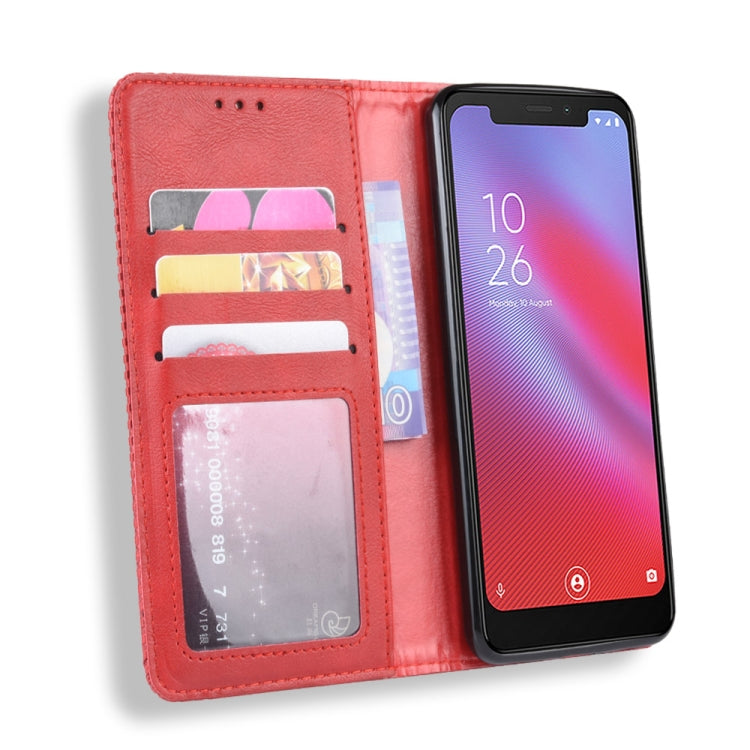 Magnetic Buckle Retro Crazy Horse Texture Horizontal Flip Leather Case for Vodafone Smart N10 (VFD630) , with Holder & Card Slots & Photo Frame