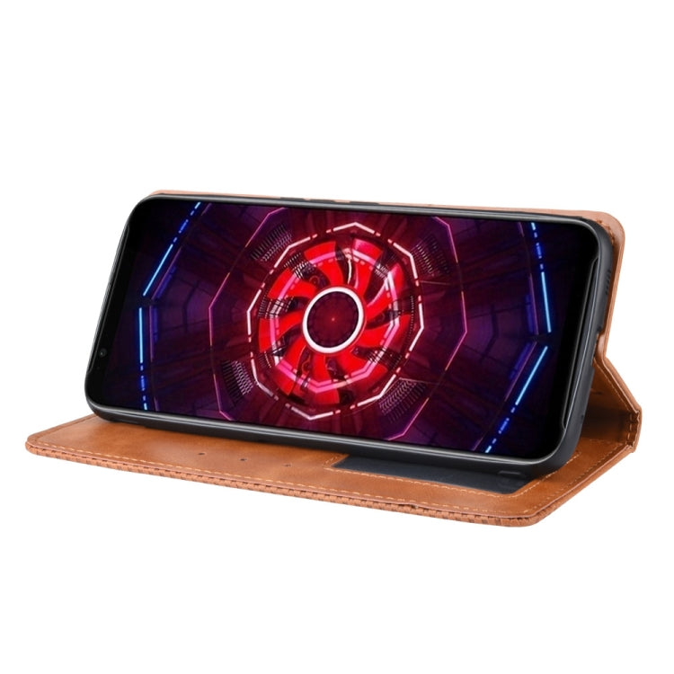 Magnetic Buckle Retro Crazy Horse Texture Horizontal Flip Leather Case for ZTE nubia Red Magic 3, with Holder & Card Slots & Photo Frame
