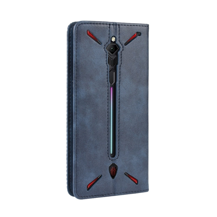 Magnetic Buckle Retro Crazy Horse Texture Horizontal Flip Leather Case for ZTE nubia Red Magic 3, with Holder & Card Slots & Photo Frame