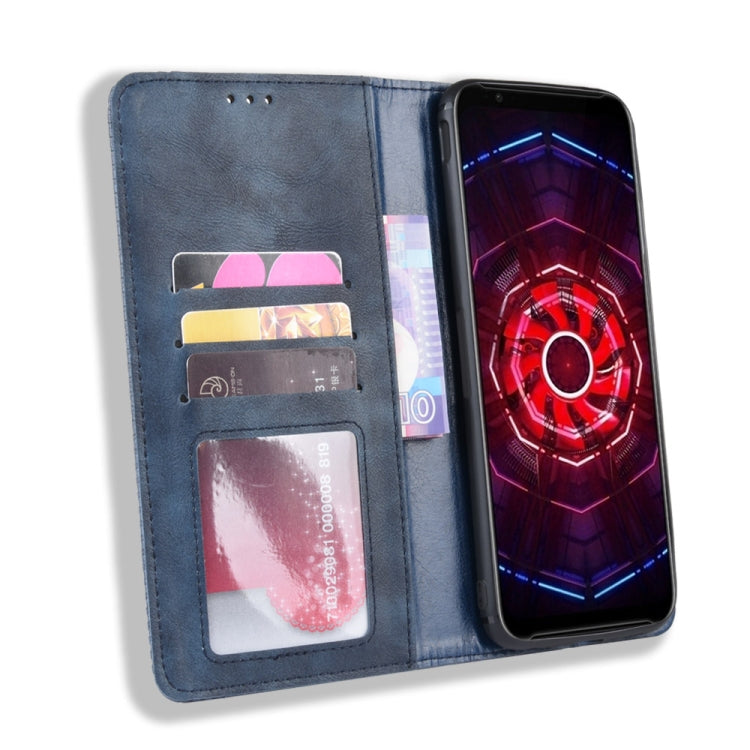 Magnetic Buckle Retro Crazy Horse Texture Horizontal Flip Leather Case for ZTE nubia Red Magic 3, with Holder & Card Slots & Photo Frame