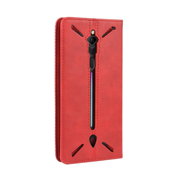 Magnetic Buckle Retro Crazy Horse Texture Horizontal Flip Leather Case for ZTE nubia Red Magic 3, with Holder & Card Slots & Photo Frame