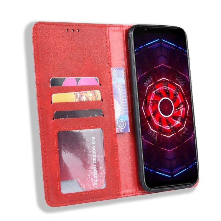 Magnetic Buckle Retro Crazy Horse Texture Horizontal Flip Leather Case for ZTE nubia Red Magic 3, with Holder & Card Slots & Photo Frame