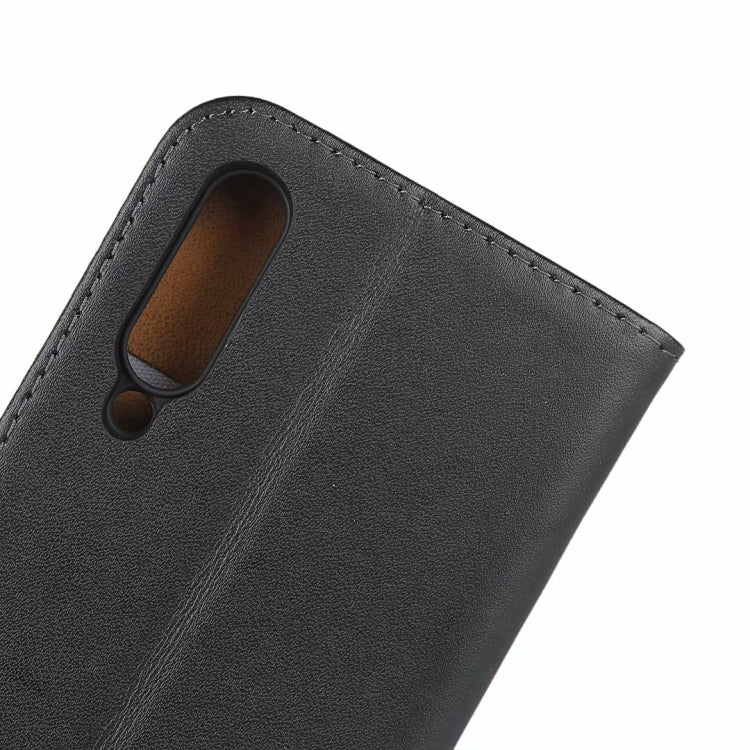 Leather Horizontal Flip Holster for Xiaomi 9 SE ,with Magnetic Clasp and Bracket and Card Slot and Wallet(Black)