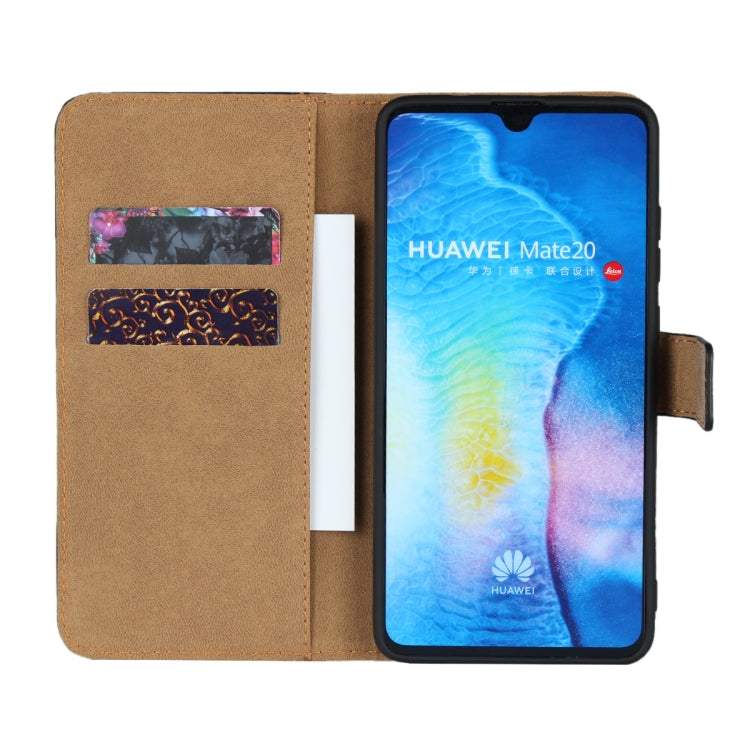 Horizontal Flip Leather Case for Huawei Mate 20 , with Magnetic Clasp and Bracket and Card Slot and Wallet(Black)