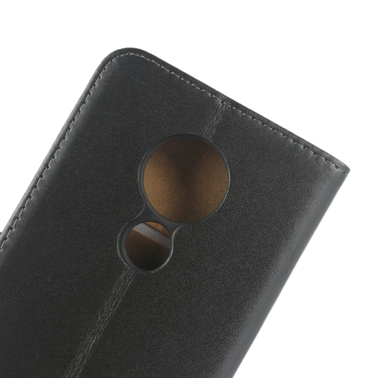 Leather Horizontal Flip Holster for MOTO G7 Play ,with Magnetic Clasp and Bracket and Card Slot and Wallet(Black)