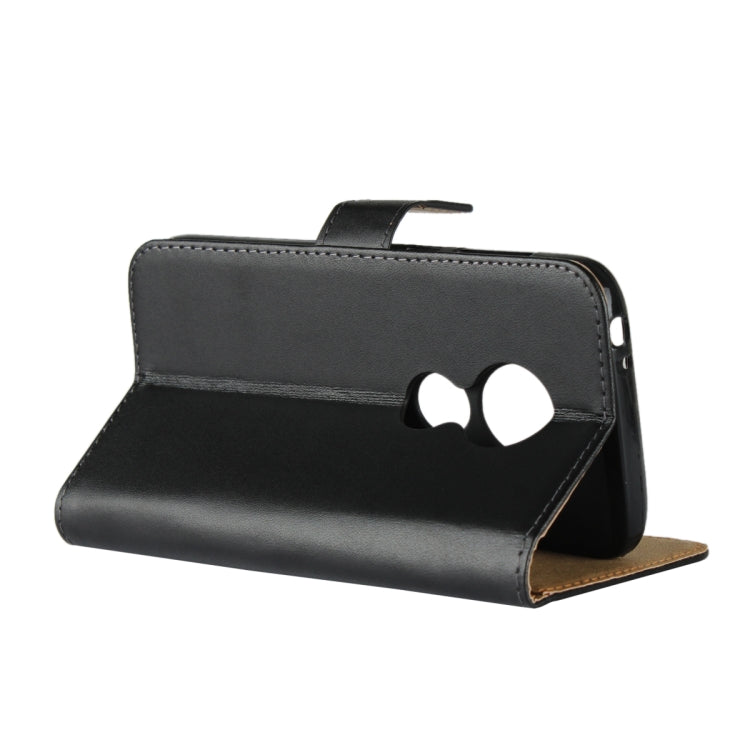Leather Horizontal Flip Holster for Moto E5 Play ,with Magnetic Clasp and Bracket and Card Slot and Wallet(Black)