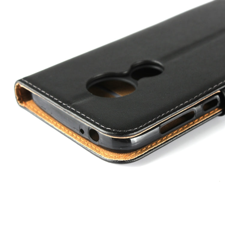 Leather Horizontal Flip Holster for Moto E5 Play ,with Magnetic Clasp and Bracket and Card Slot and Wallet(Black)