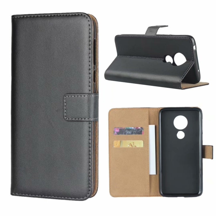 Leather Horizontal Flip Holster for Moto G7 Power ,with Magnetic Clasp and Bracket and Card Slot and Wallet(Black)