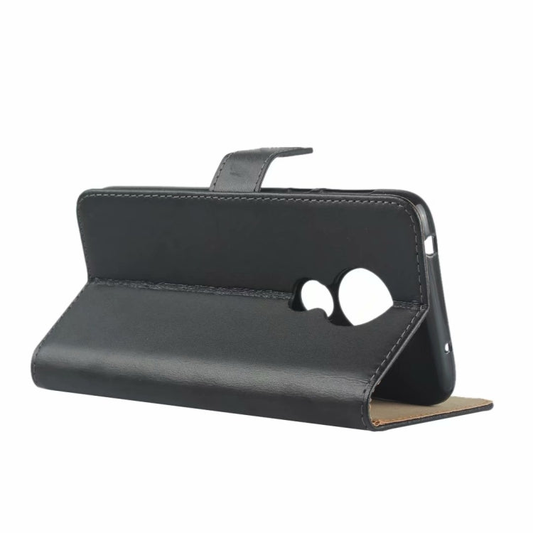 Leather Horizontal Flip Holster for Moto G7 Power ,with Magnetic Clasp and Bracket and Card Slot and Wallet(Black)