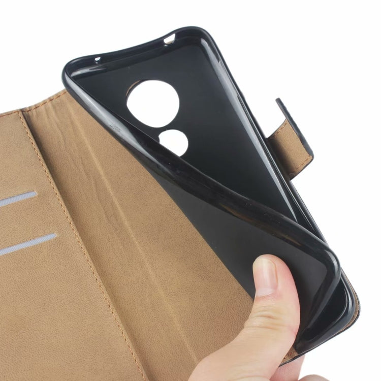 Leather Horizontal Flip Holster for Moto G7 Power ,with Magnetic Clasp and Bracket and Card Slot and Wallet(Black)