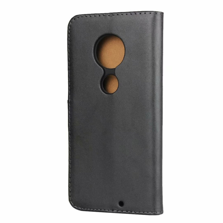 Leather Horizontal Flip Holster for Moto G7, with Magnetic Clasp and Bracket and Card Slot and Wallet(Black)