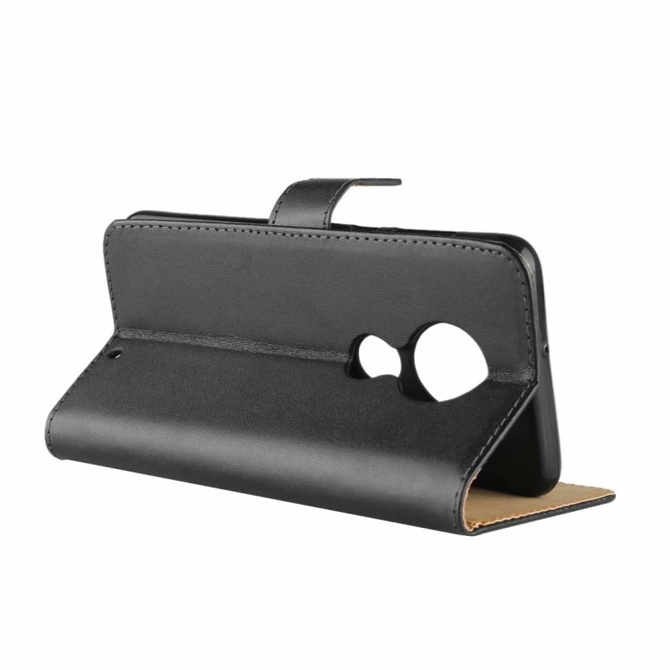 Leather Horizontal Flip Holster for Moto G7, with Magnetic Clasp and Bracket and Card Slot and Wallet(Black)