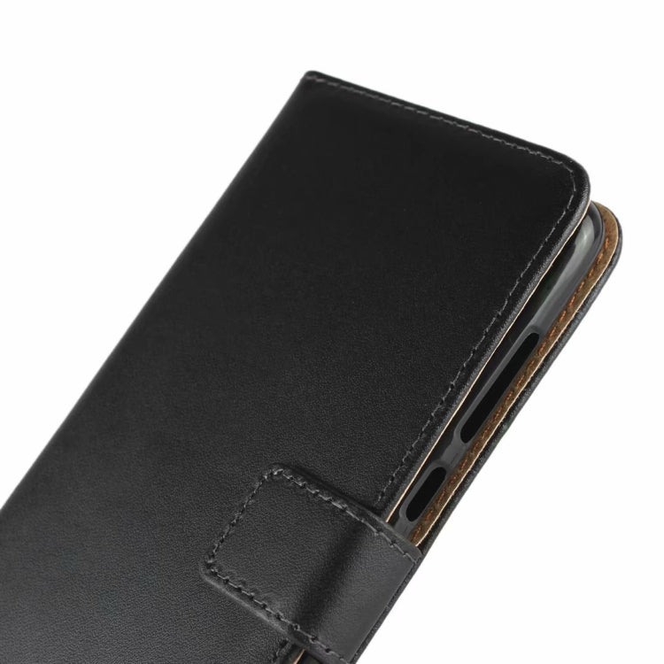 Leather Horizontal Flip Holster for Moto G7, with Magnetic Clasp and Bracket and Card Slot and Wallet(Black)