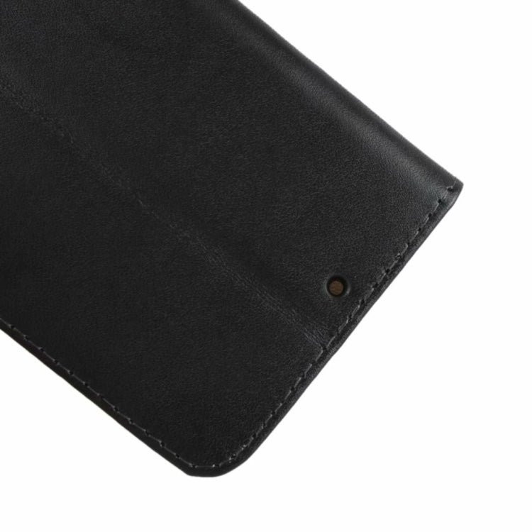 Leather Horizontal Flip Holster for Moto G7, with Magnetic Clasp and Bracket and Card Slot and Wallet(Black)