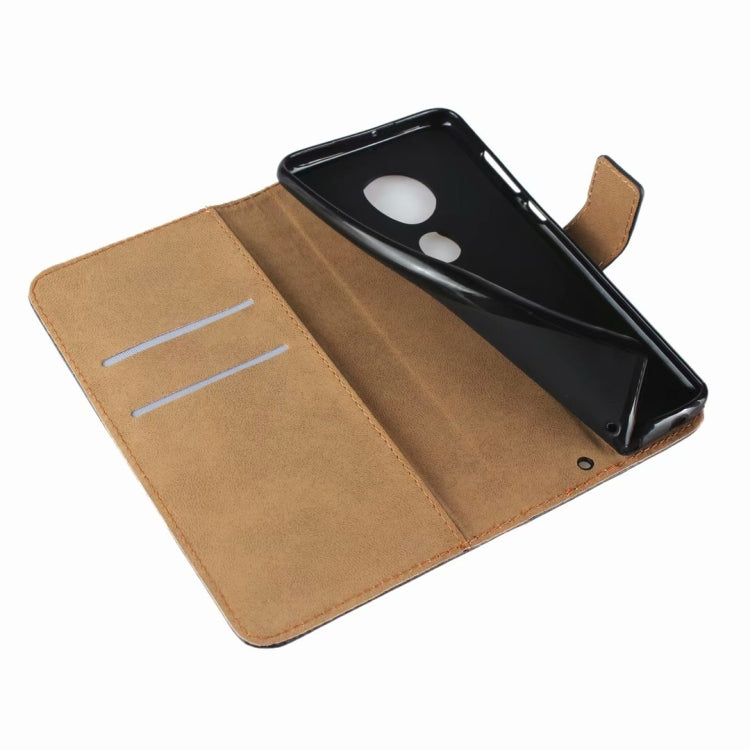 Leather Horizontal Flip Holster for Moto G7, with Magnetic Clasp and Bracket and Card Slot and Wallet(Black)