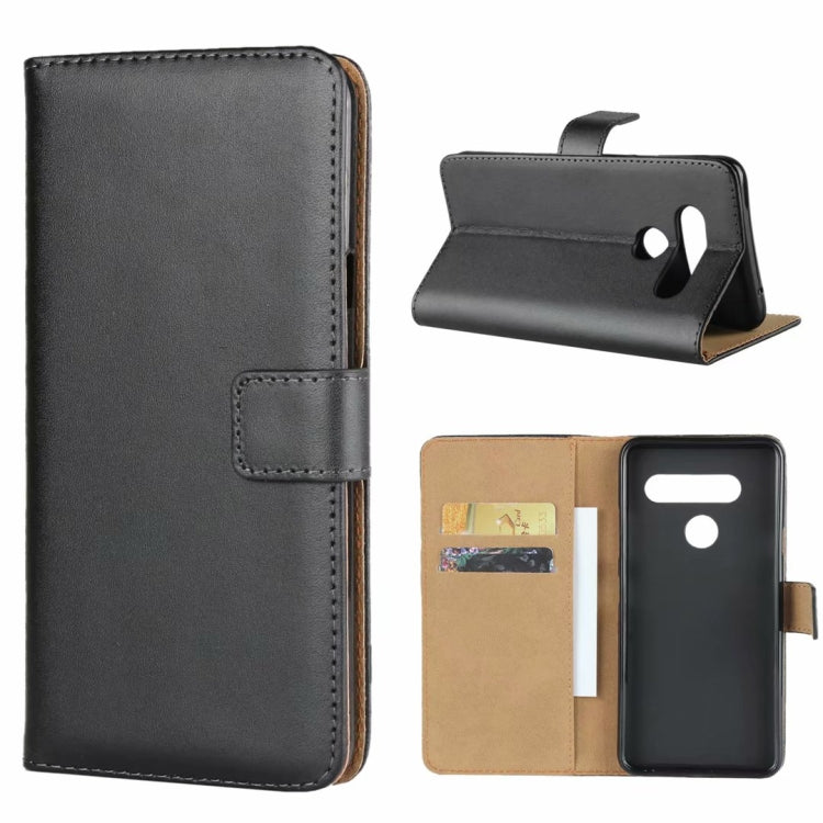 Leather Horizontal Flip Holster for LG V40 ThinQ , with Magnetic Clasp and Bracket and Card Slot and Wallet(Black)