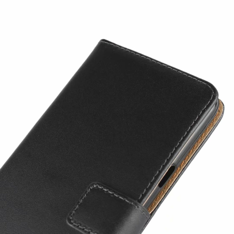 Leather Horizontal Flip Holster for LG V40 ThinQ , with Magnetic Clasp and Bracket and Card Slot and Wallet(Black)