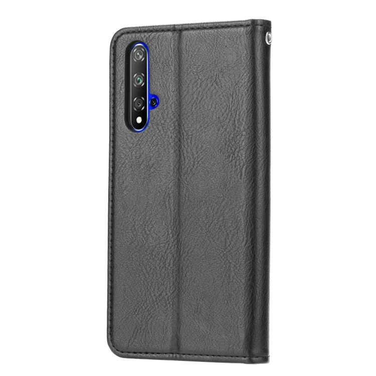 Knead Skin Texture Horizontal Flip Leather Case for Huawei Honor 20, with Photo Frame & Holder & Card Slots & Wallet