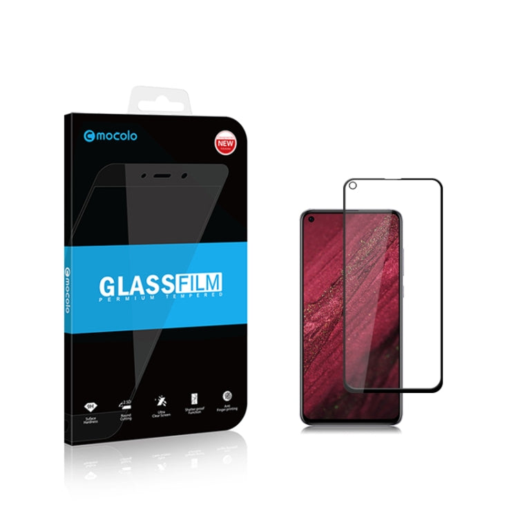 mocolo 0.33mm 9H 2.5D Full Glue Tempered Glass Film for Huawei Nova 4 / Honor View 20(Black)