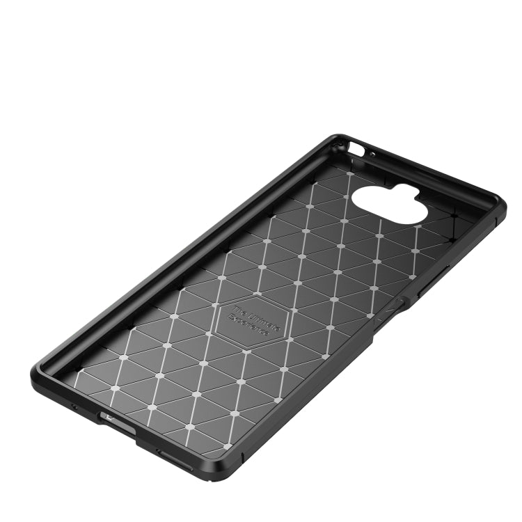Carbon Fiber Texture Shockproof TPU Case for Sony Xperia 20(Blue)