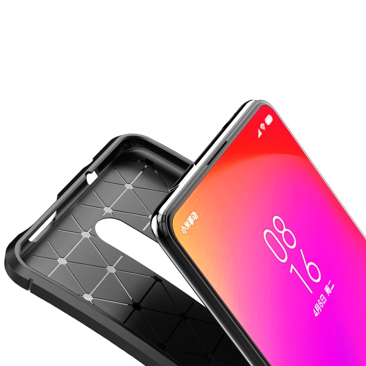 Carbon Fiber Texture Shockproof TPU Case for Xiaomi Redmi K20 / K20 Pro(Brown)