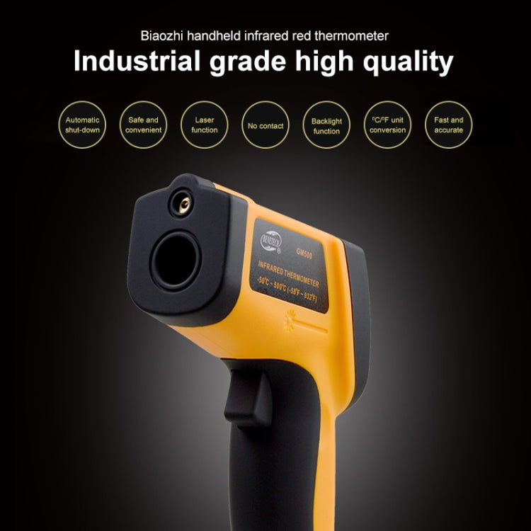 GM500 Durable / Non-contact Infrared Thermometer Measuring Temperature And Humidity, Auto Power Off, LCD Backlight Display
